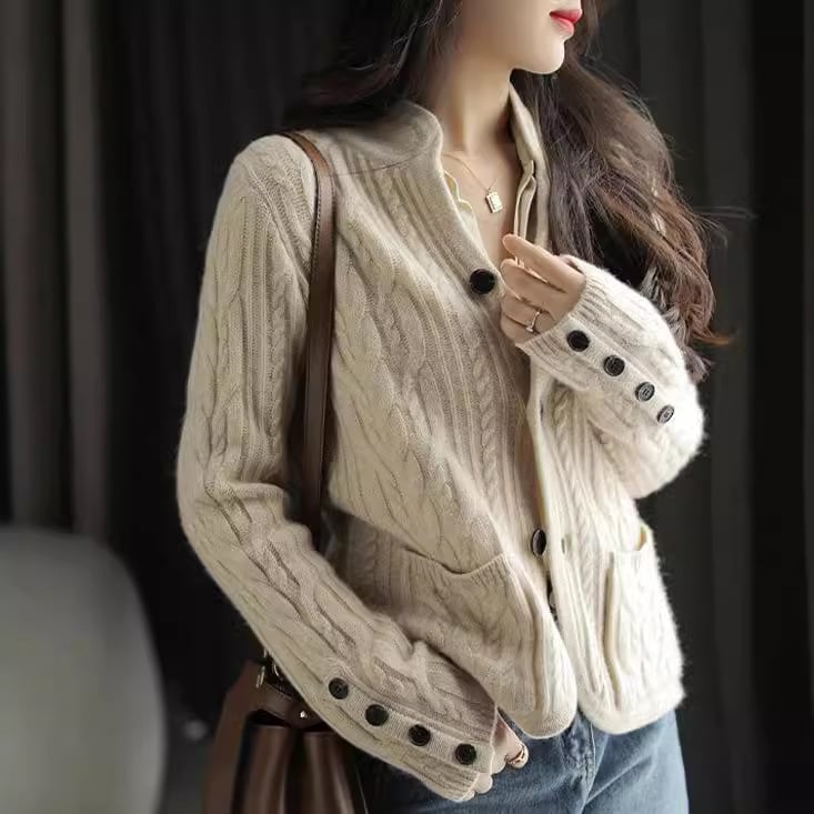【outer】ボタンデザインニットカーデ　M25854