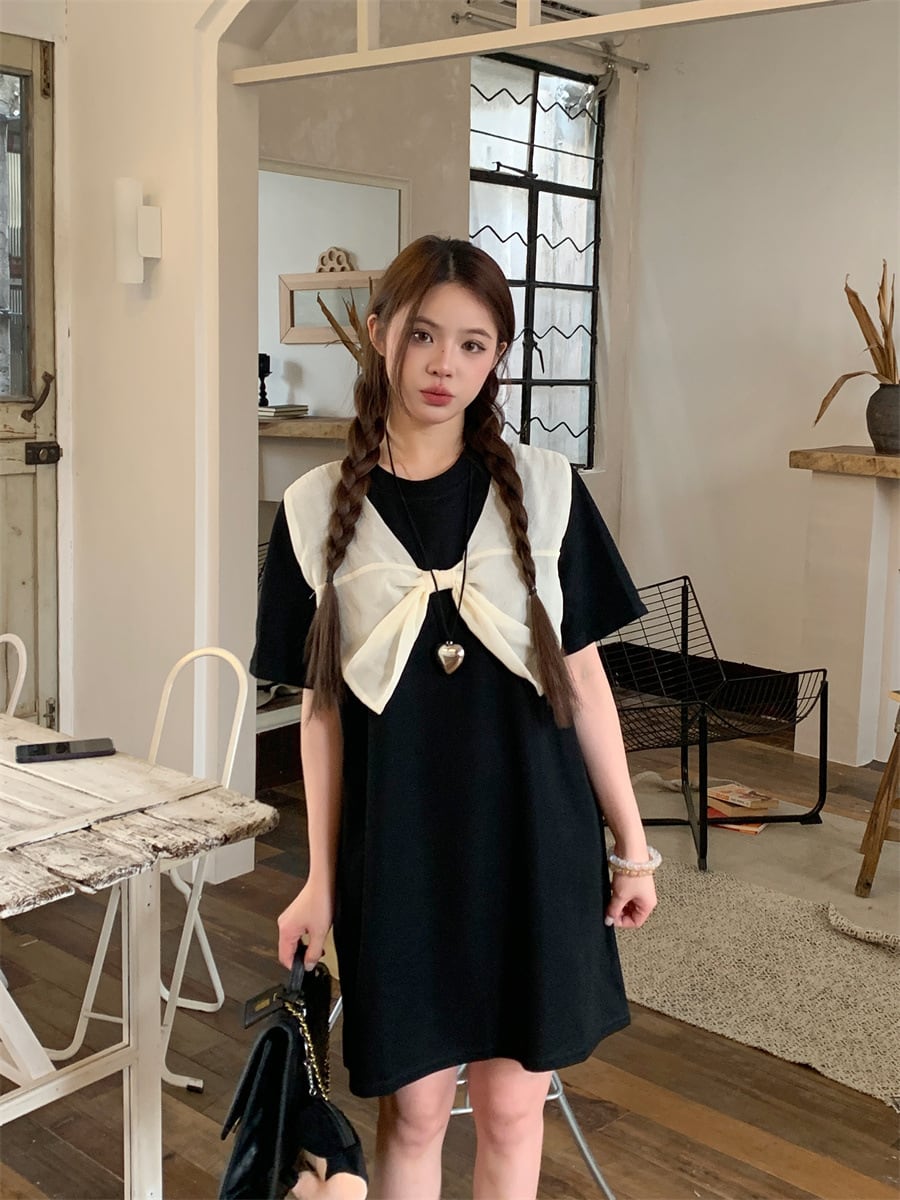 【dress】リボン付きワンピース　M25038