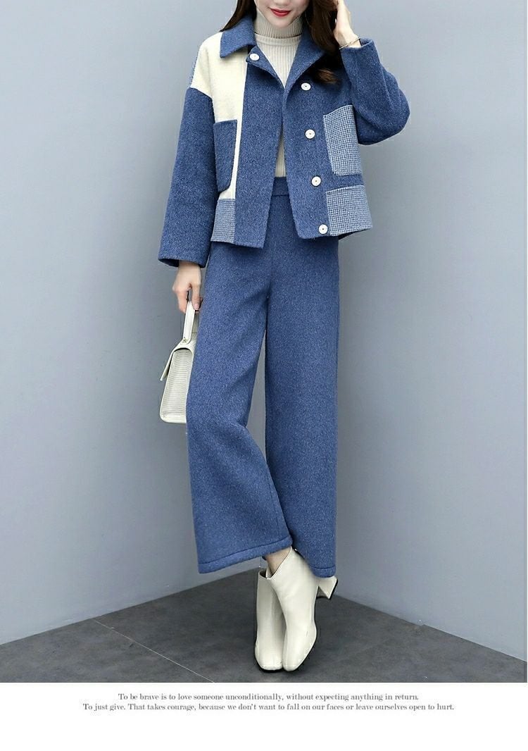 【set】ドッキングコート×ワイドパンツセット　M18521
