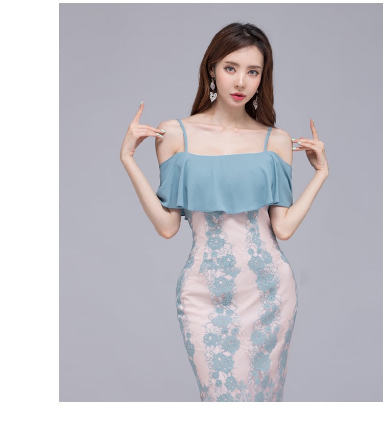 【dress】フリルレースワンピース　M25227