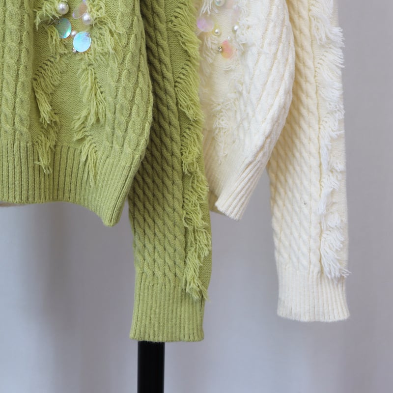 【tops】スパンコールニットセーター　M26343