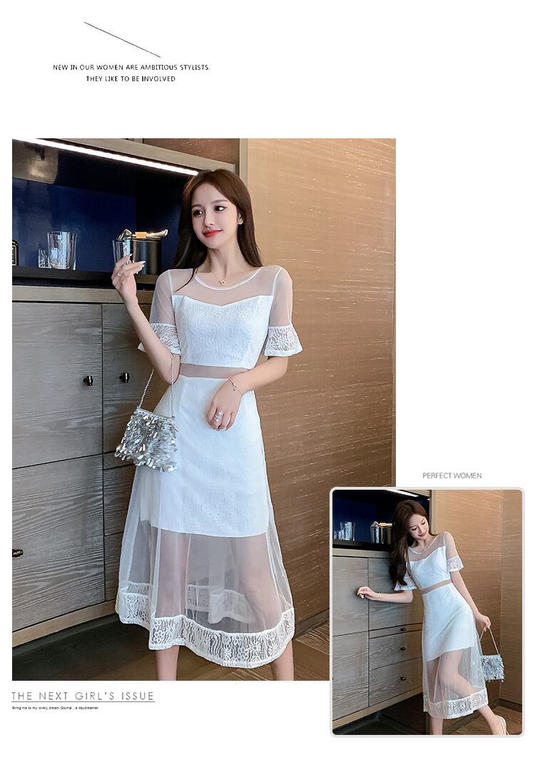 【dress】韓国風気質満点スウィート切り替え着痩せハイウエストワンピース G0271