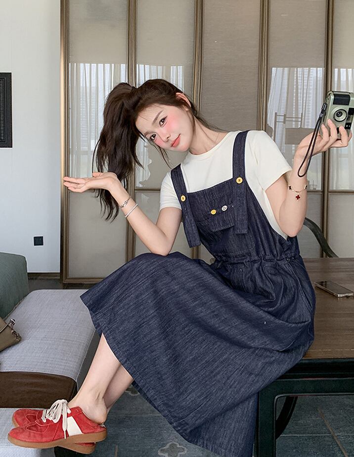 【dress】デニムサロペットスカート Q8321