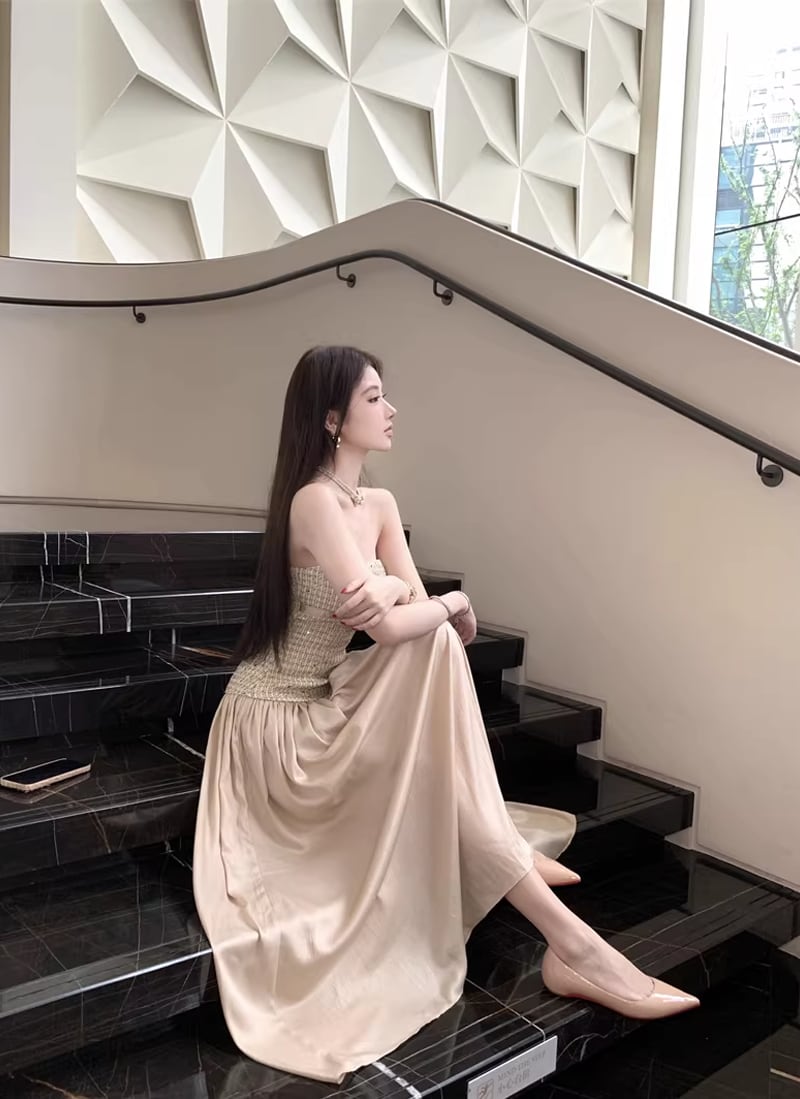 【dress】ロングチューブワンピース Q8461