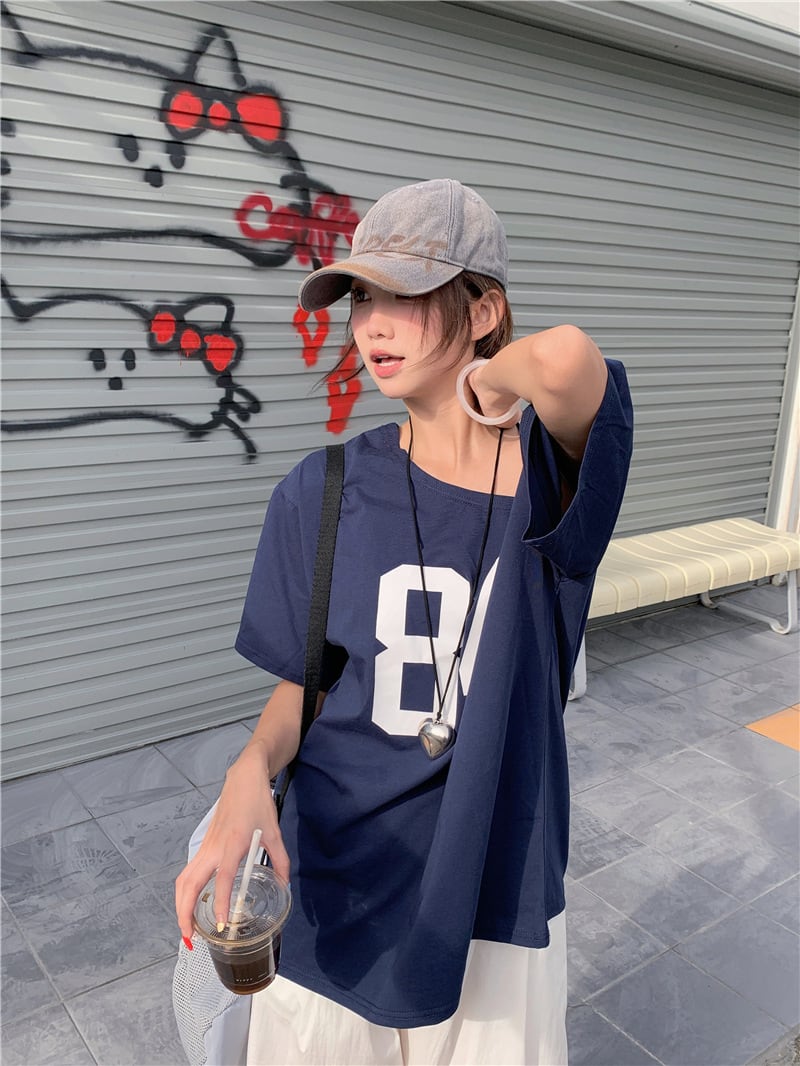 【tops】プリントTシャツ　M25173