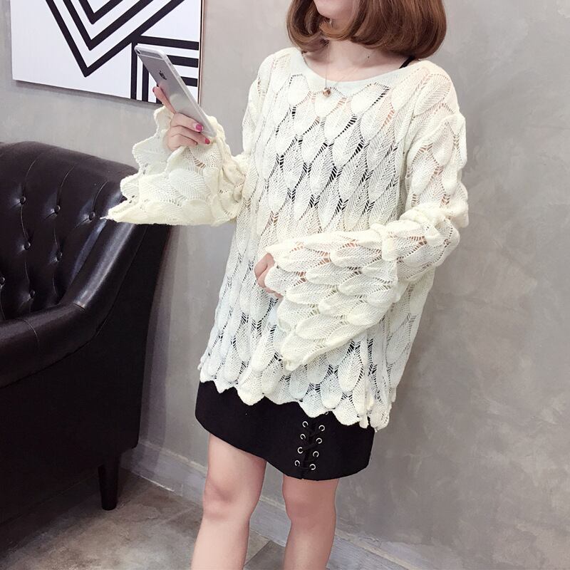 【tops】カットワークニットセーター　M18155