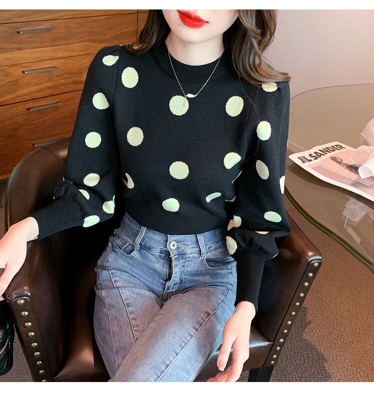 【tops】ドット柄ニットセーターG17322