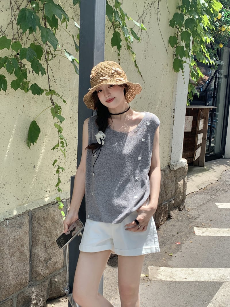 【tops】リボン付きニットトップス　M24942