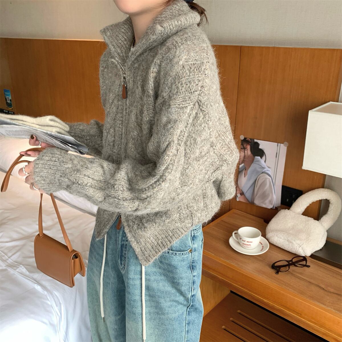 【outer】Wジップニットカーデ　M27741