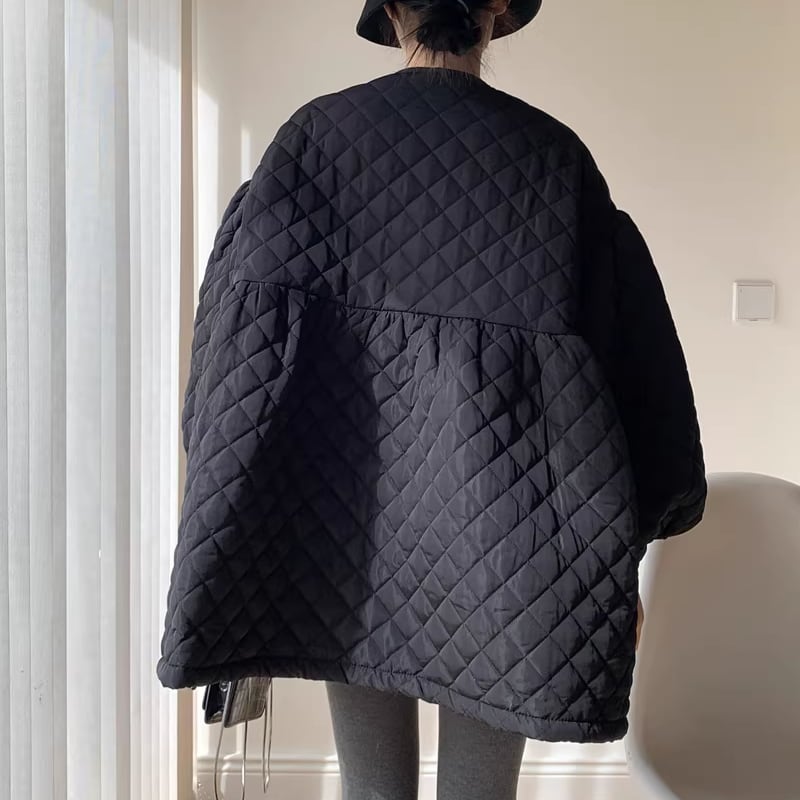 【outer】中綿キルティングロングコート Q7719