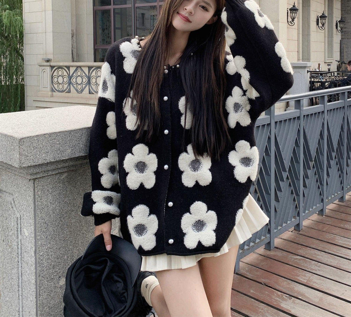 【outer】クルーネックニットカーデ　M27076