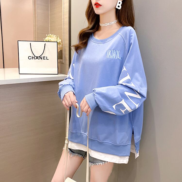 【tops】選べる5色！ラウンドネック長袖英字柄ファッションゆったり着回しパーカーF0673