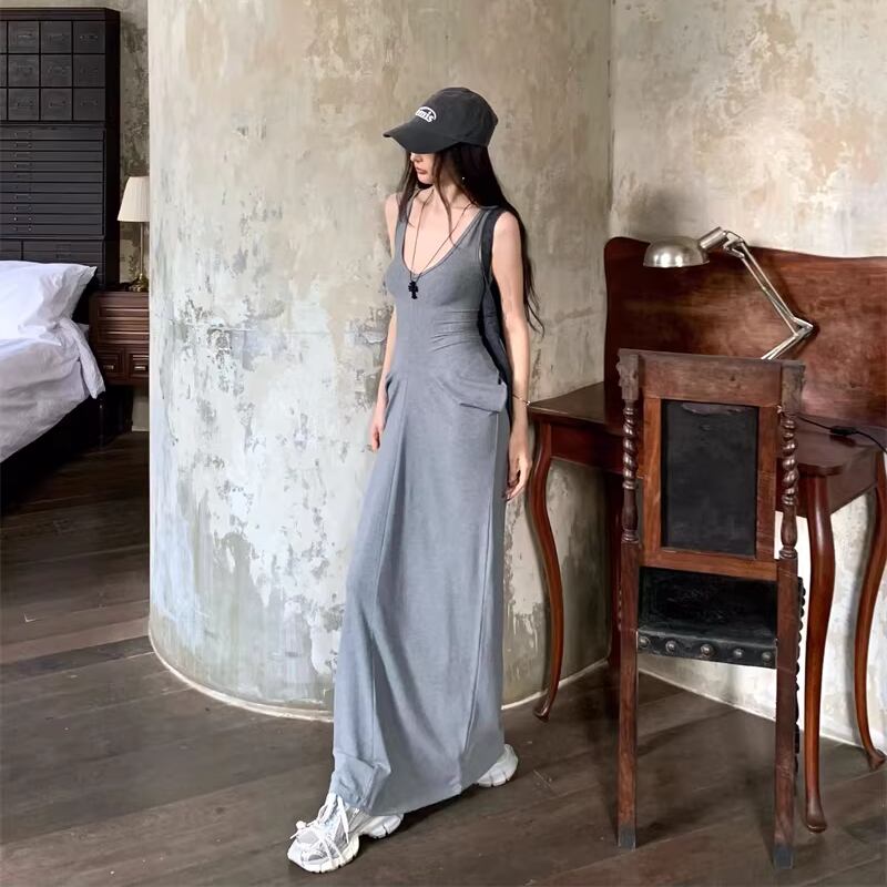 【dress】ロングキャミワンピース Q8267