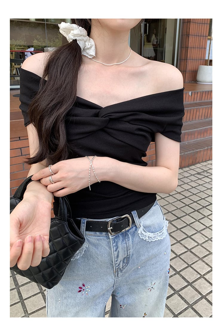 【tops】ボートネックTシャツ　M24877