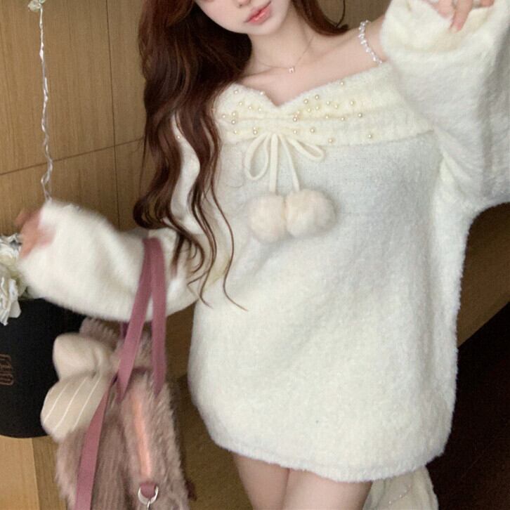 【tops】パールニットセーター　M27064