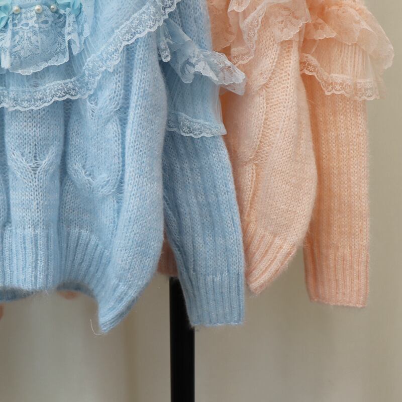 【tops】チュールコンビニットセーター　M29324