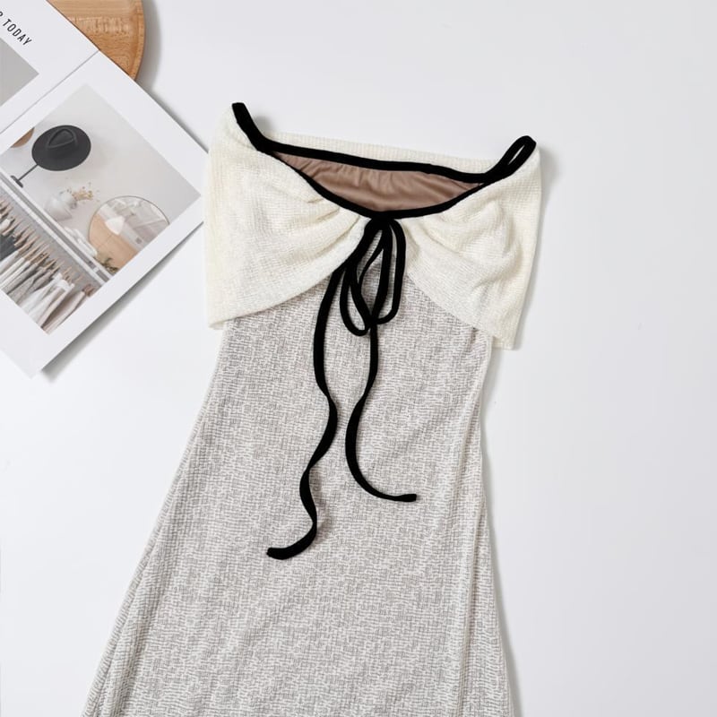 【dress】2wayオフショルダーロングワンピース Q8035