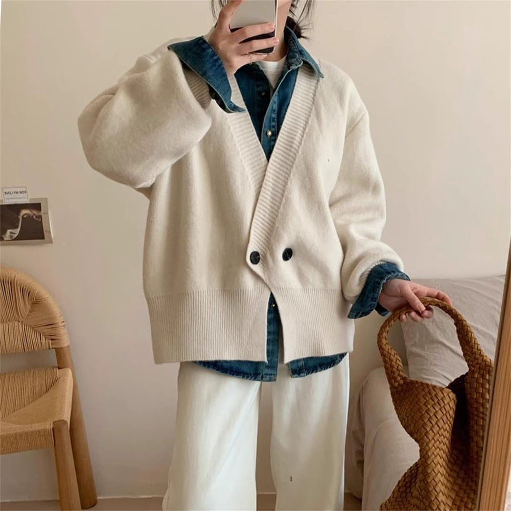 【outer】Vネックニットカーデ　M25974