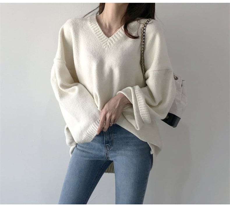【tops】Vネックニットセーター　M25615