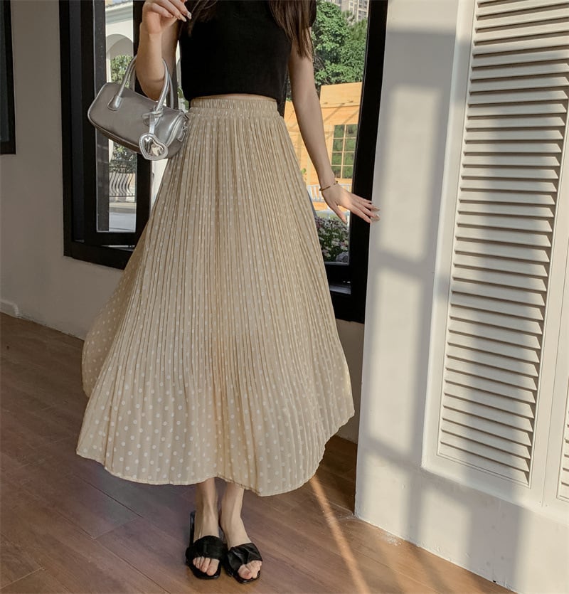 【bottoms】シフォンドット柄スカートG20489
