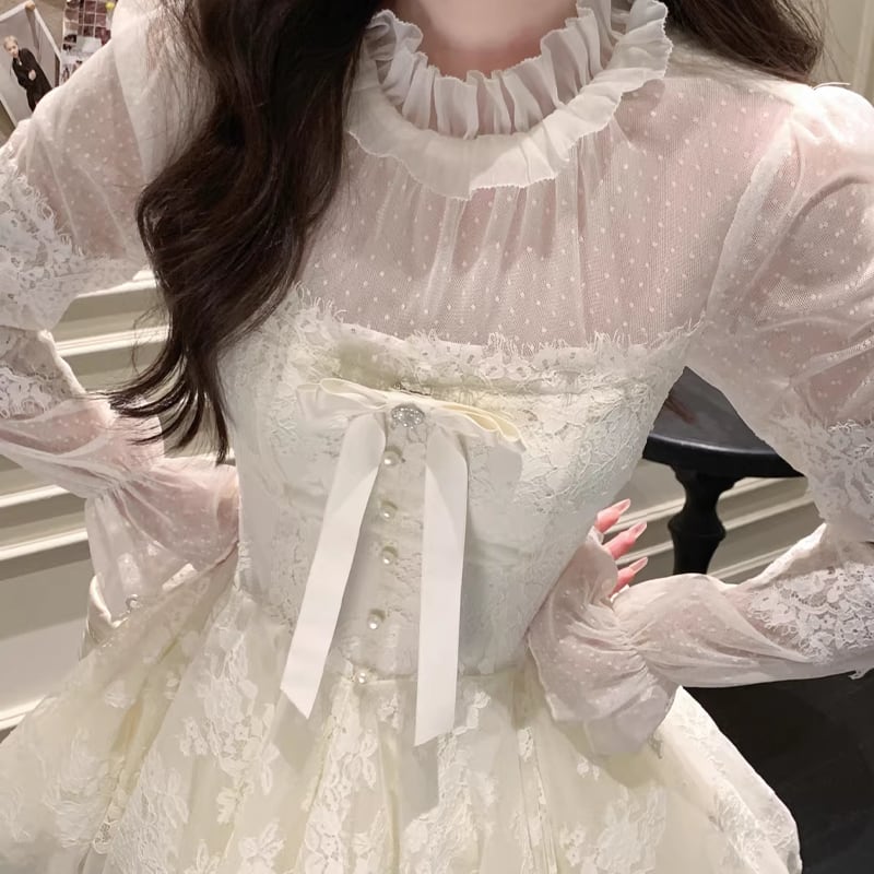 【dress】フレアレースワンピース Q7800