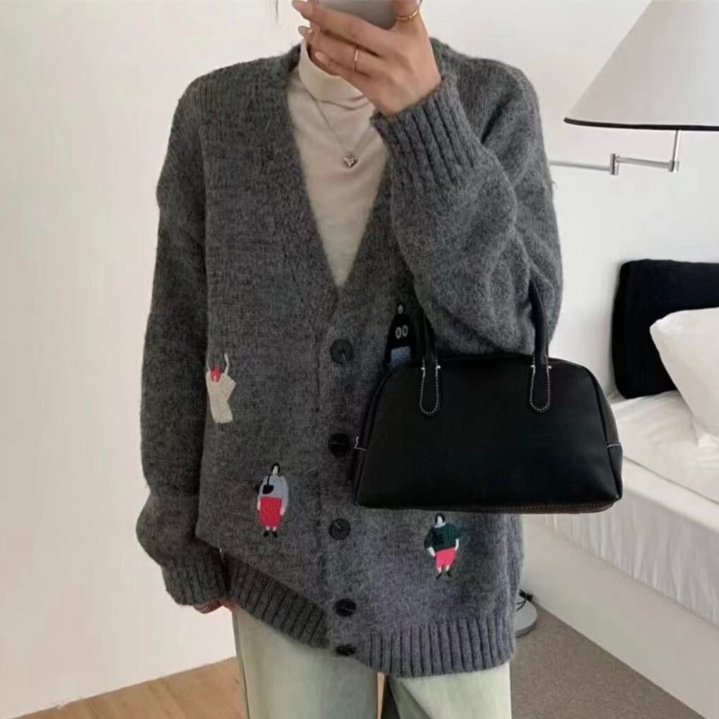 【outer】刺繍ニットカーデ　M26327