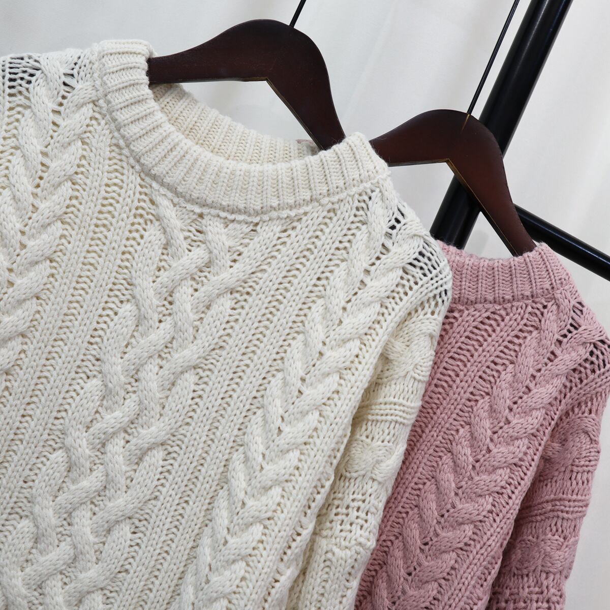 【tops】クルーネックニットセーター　M18787