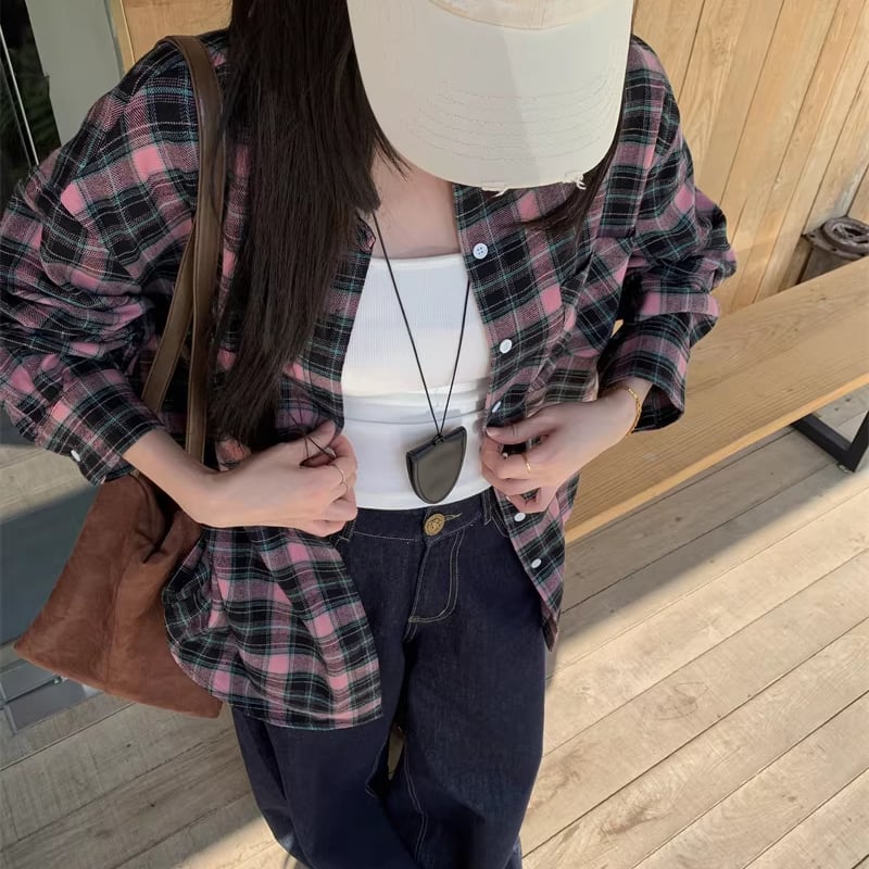 【tops】チェック柄シャツ Q8182