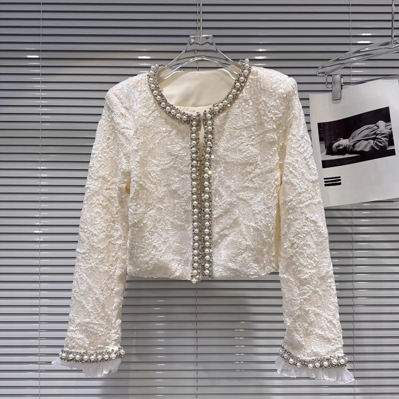 【outer】スパンコール付きコート Q8099
