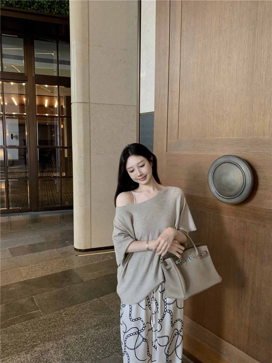 【tops】ニットTシャツ　M24593