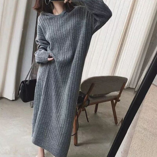 【dress】韓流スタイル好感度UP!気質満点秋冬新作レトロルーズニットワンピース G2346