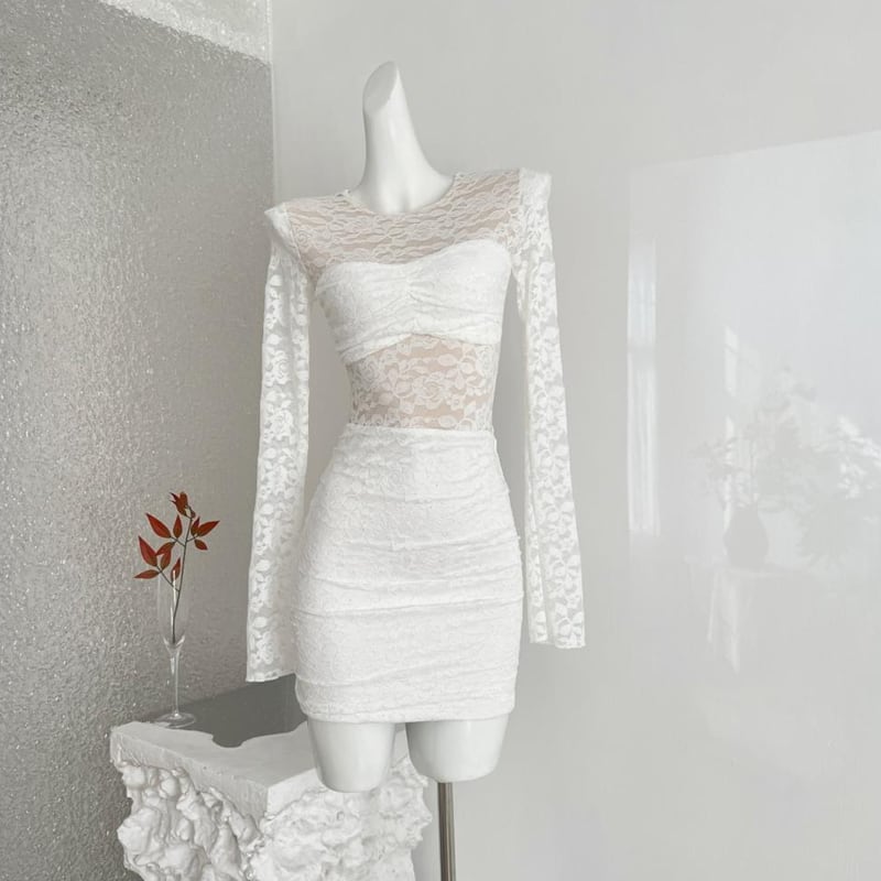 【dress】レースタイトワンピース Q7624