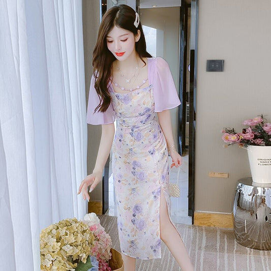 【dress】スクエアネック花柄ワンピース G20663