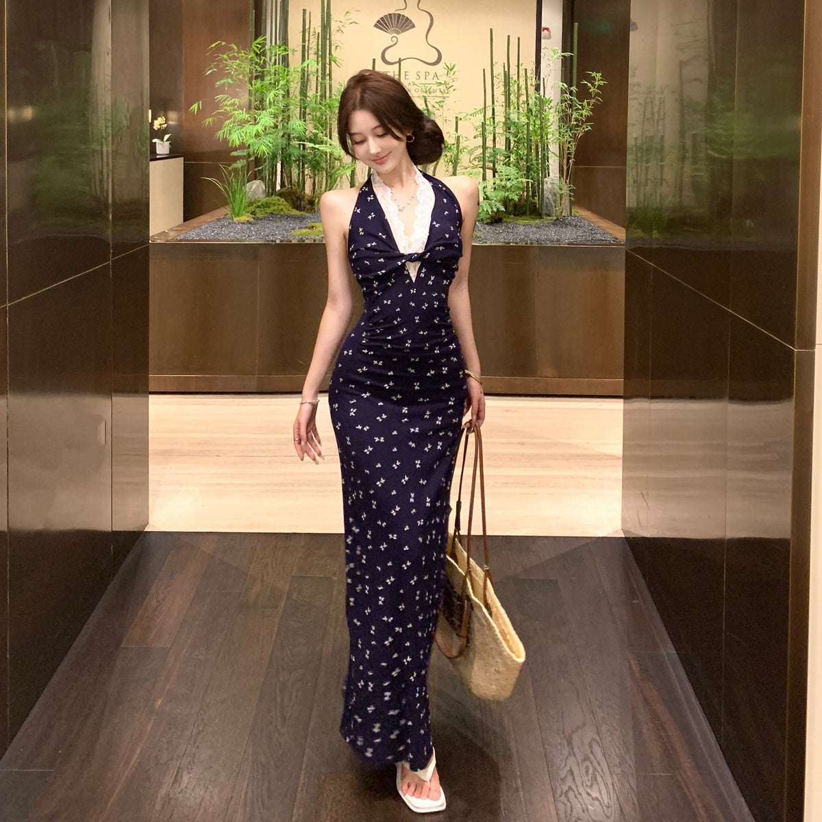 【dress】ホルターネック花柄ワンピース　N2999