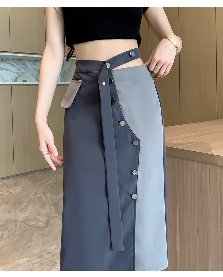 【bottoms】不規則ハイウエストスカートG20941