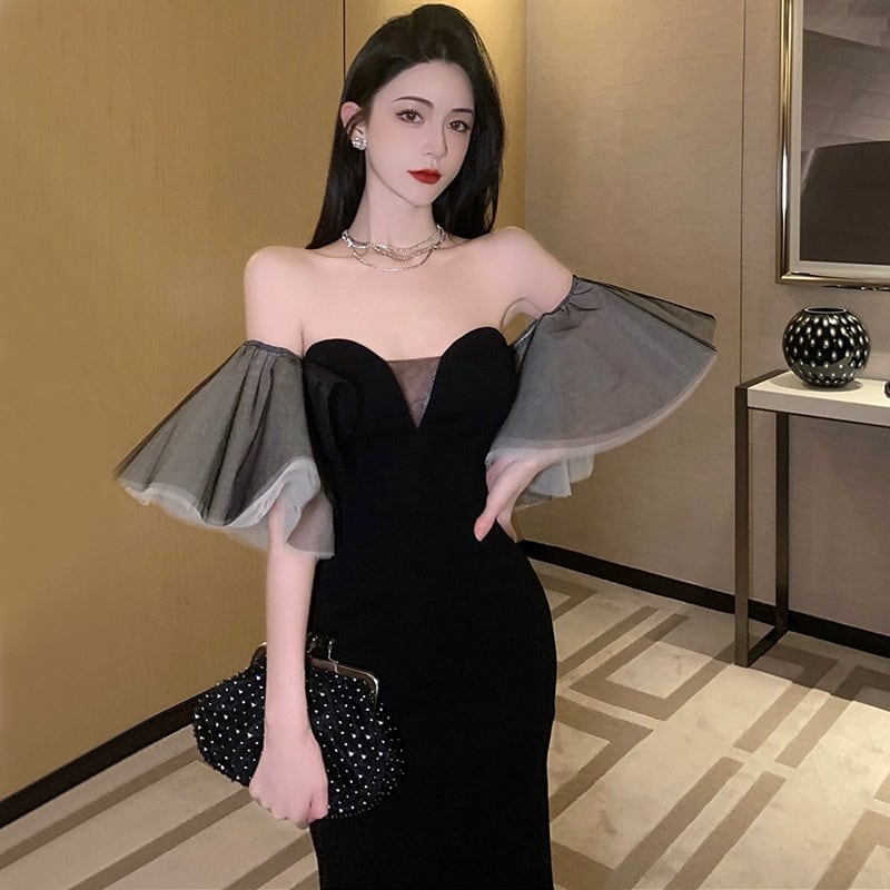 【dress】チュールデートワンピース　M25201