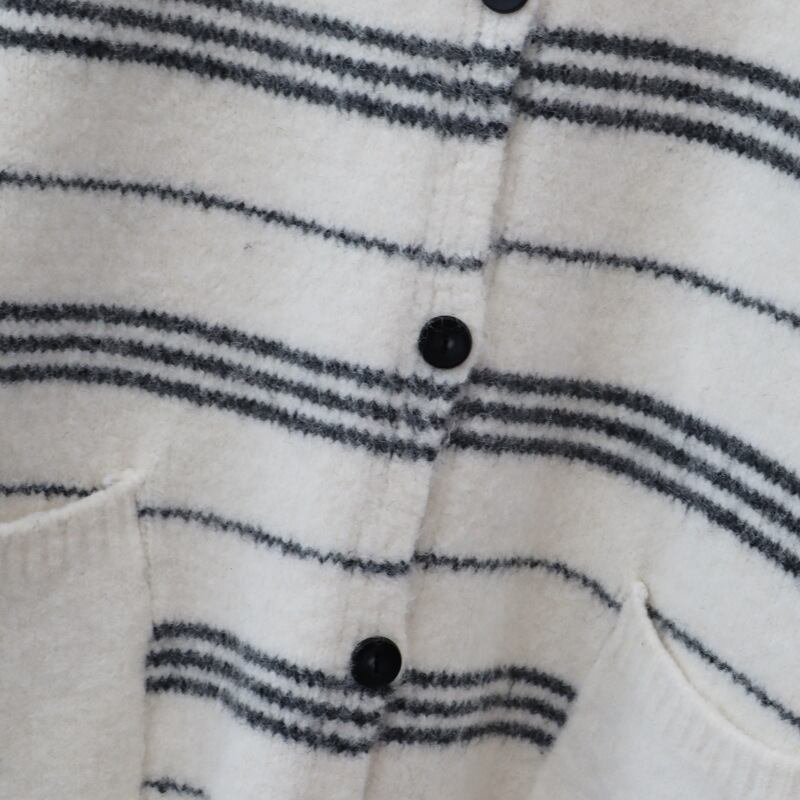 【outer】ボーダー柄ニットカーデ　M27397