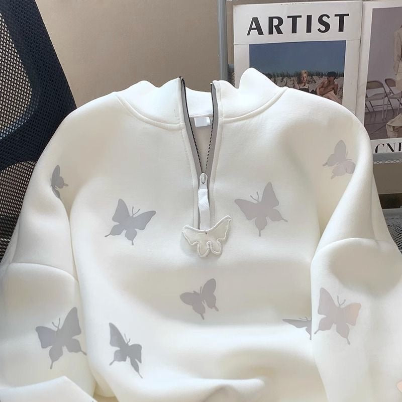 【tops】スタンドネック長袖パーカーF7972