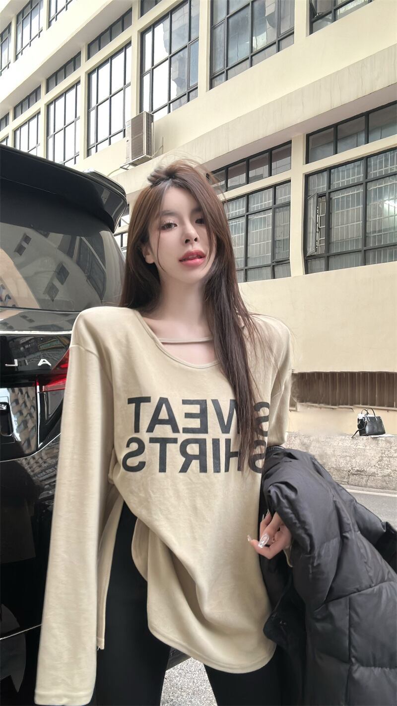 【tops】プリント長袖Tシャツ　M29575