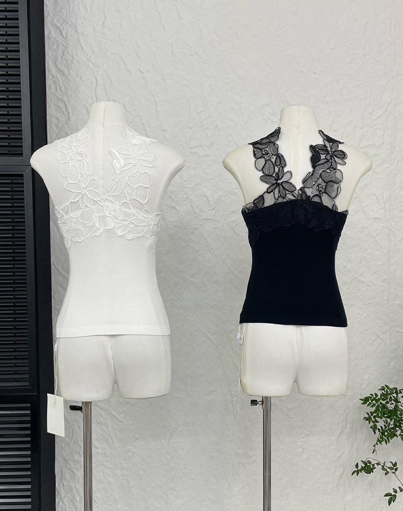 【tops】レースドッキングベスト Q8934