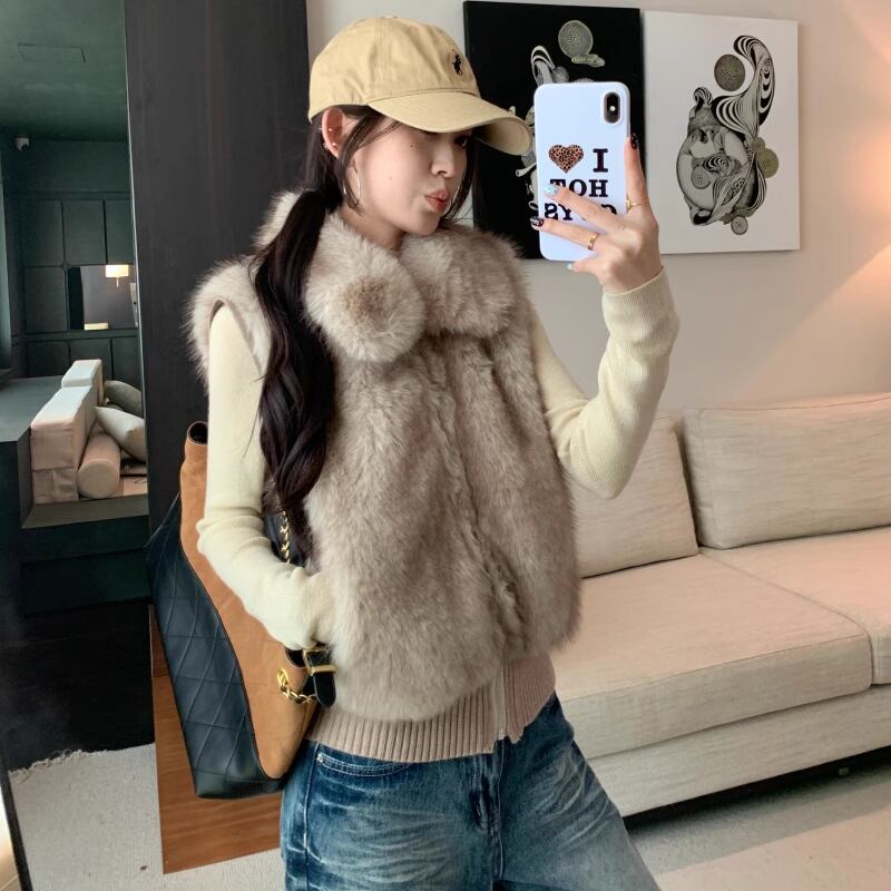 【outer】2WAYファードッキングニットカーディガン Q7133
