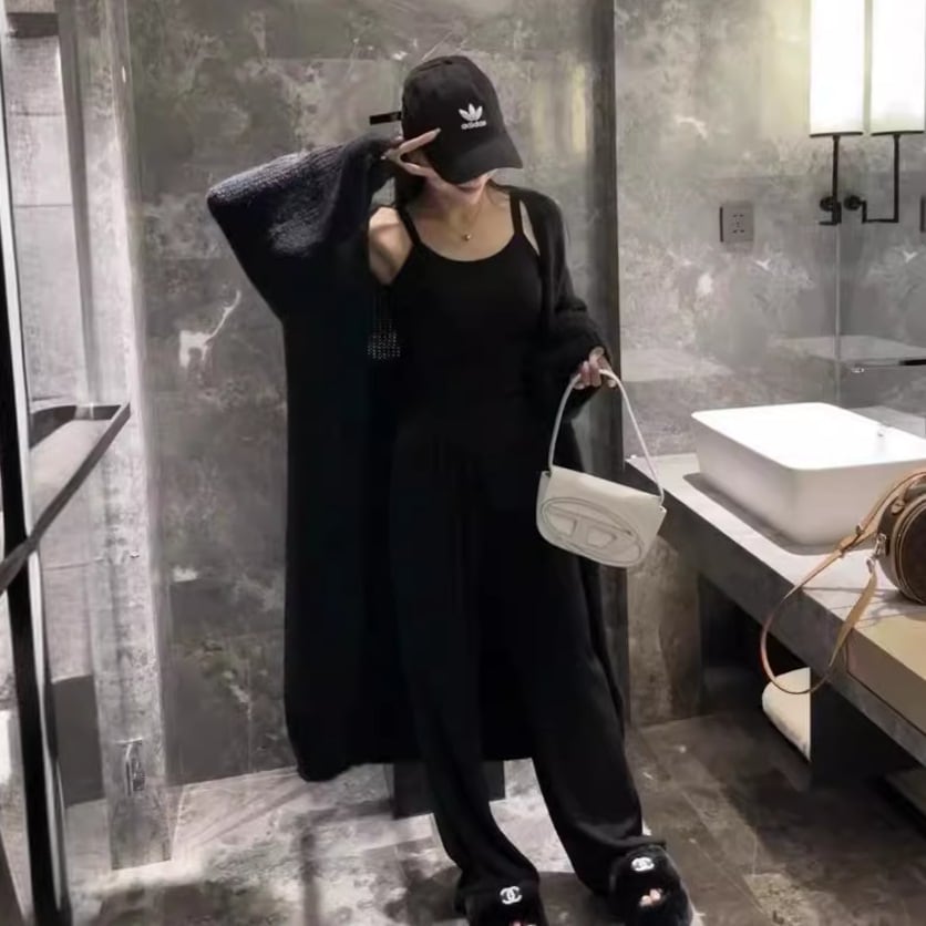 【outer】ロング丈ニットカーデ　M25620