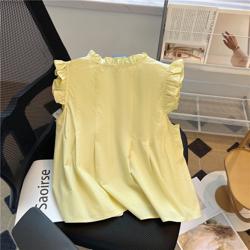 【tops】2色フレンチスリーブギャザータンクトップF7504