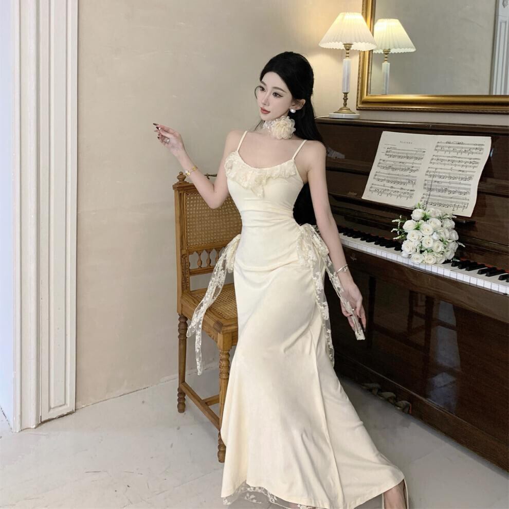 【dress】レース切り替えキャミワンピース　M30005
