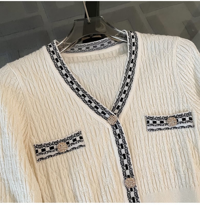 【dress】Vネックニットワンピース　M25364