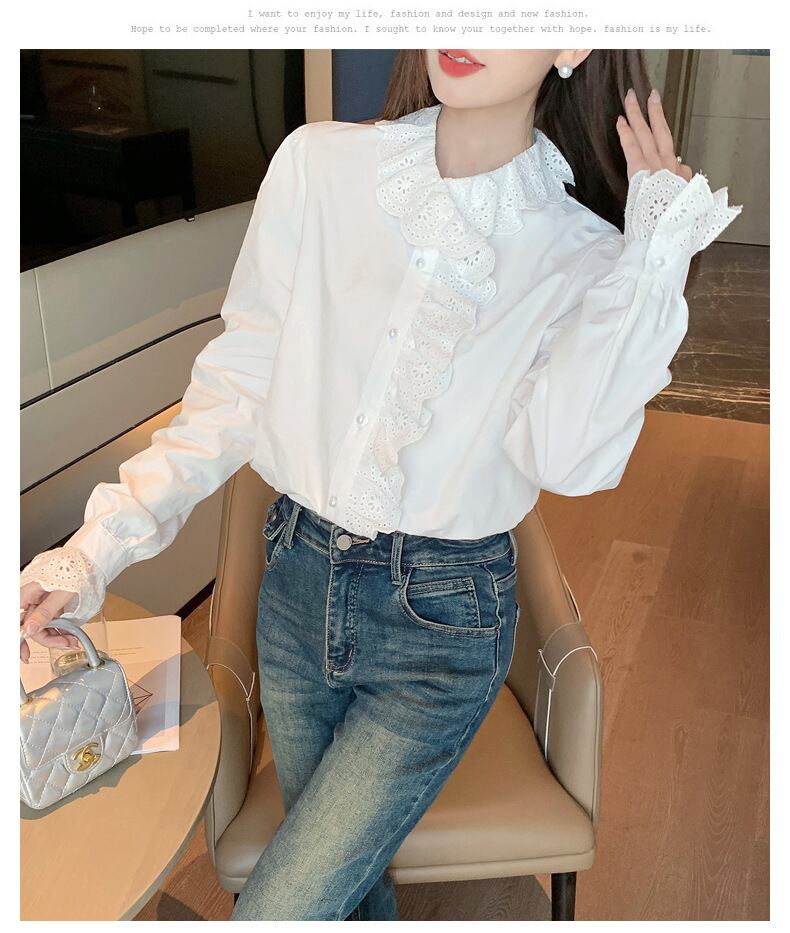 【tops】フリルシャツトップス　M29350