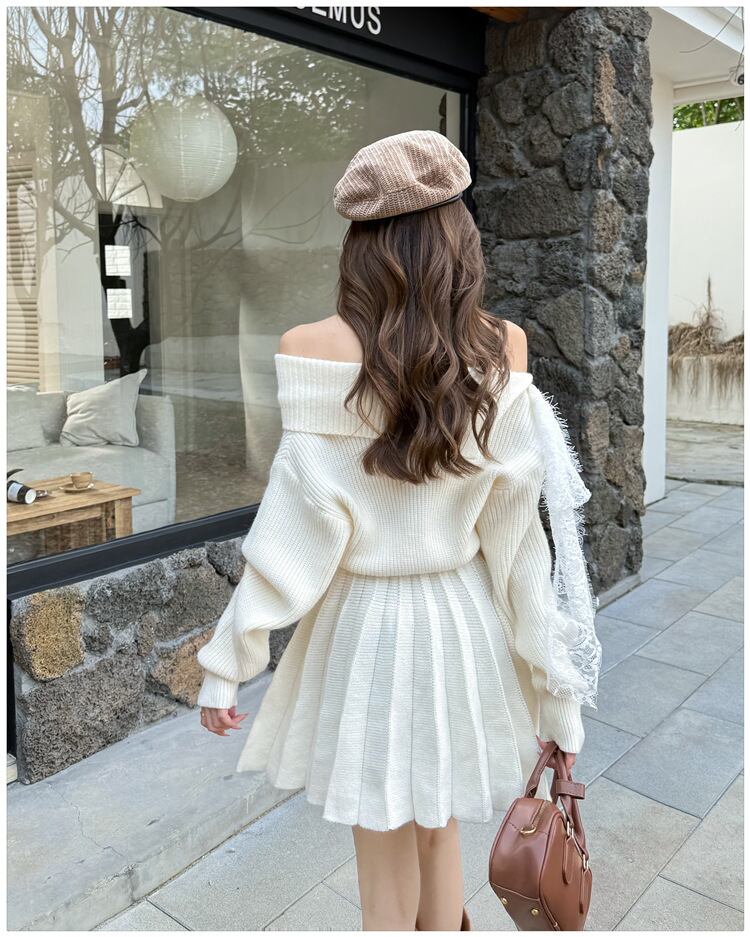 【dress】ボートネックニットワンピース　M27486