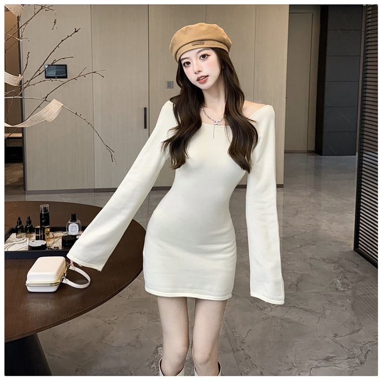【dress】バックレスニットワンピース　M28110