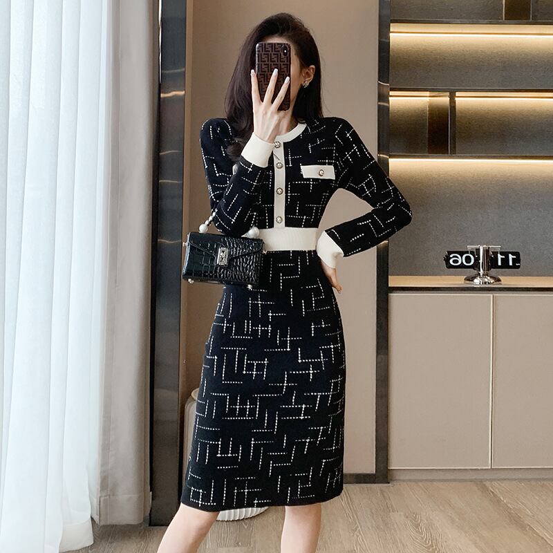 【dress】Aラインニットワンピース G18984