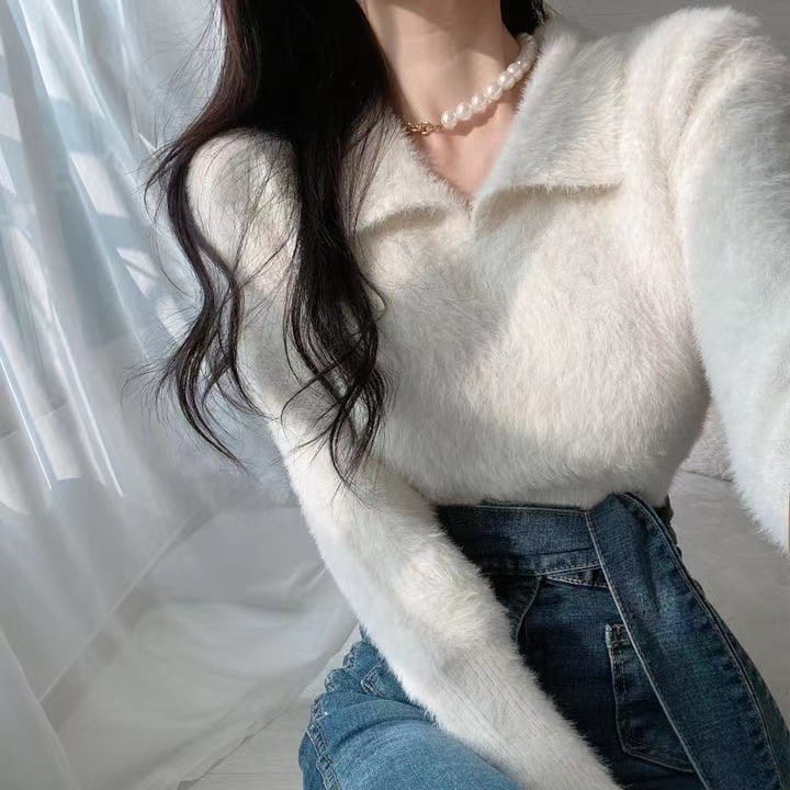 【outer】折り襟シャギートップス　M26267